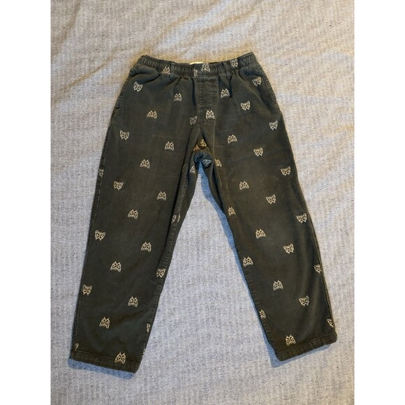 Urban Outfitters Corduroy Pants Womens Medium Green Butterfly All Over Print - Picture 1 of 13
